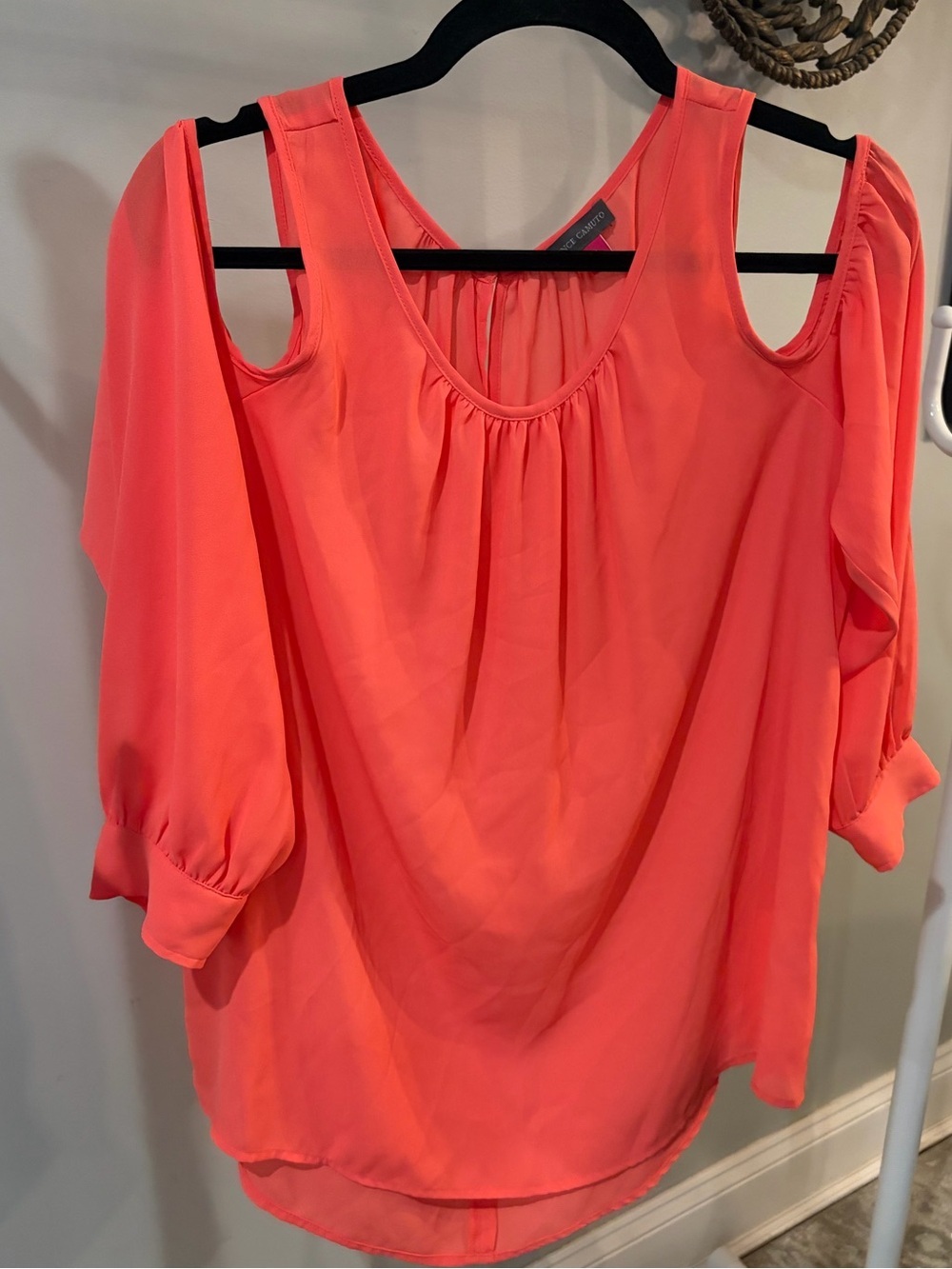Vince Camuto Coral Cold-Shoulder Blouse size medium